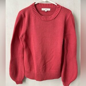 Loft medium 100% cotton balloon sleeve sweater